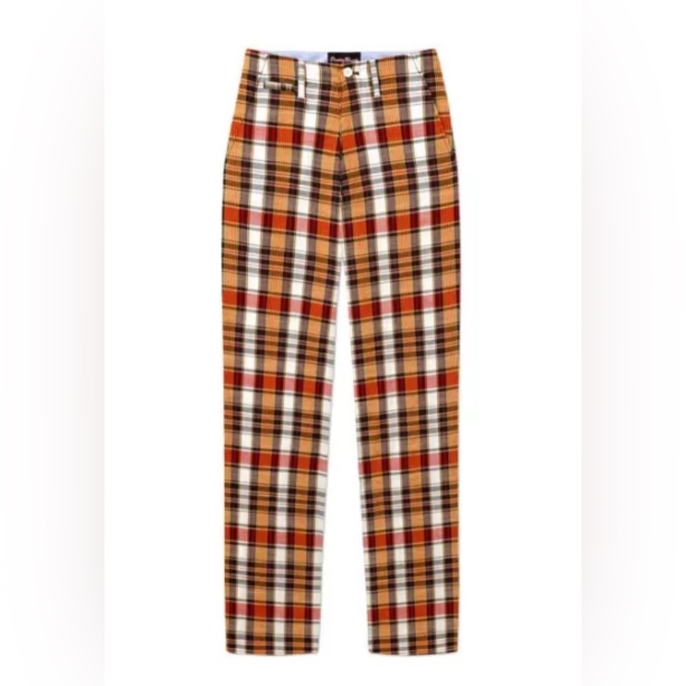 ROWING BLAZERS Cotton Patterned Madras Trousers Pants Sz 28 New With Tags NWT